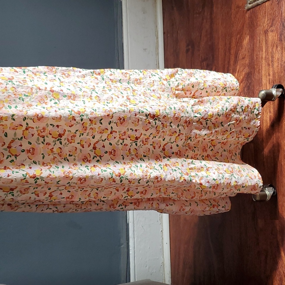 Beautiful cottagecore midi summer off shoulder floral dress size L - Picture 4 of 14